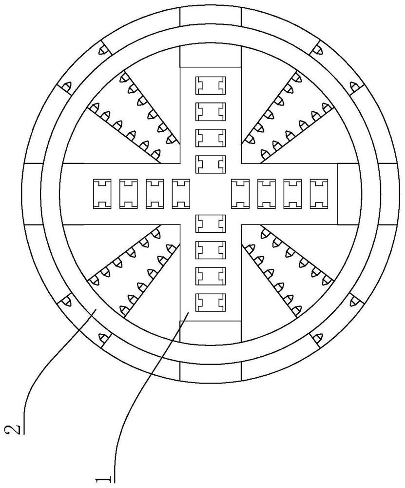 Flushing device for preventing mud cake formation of large-diameter slurry balance shield