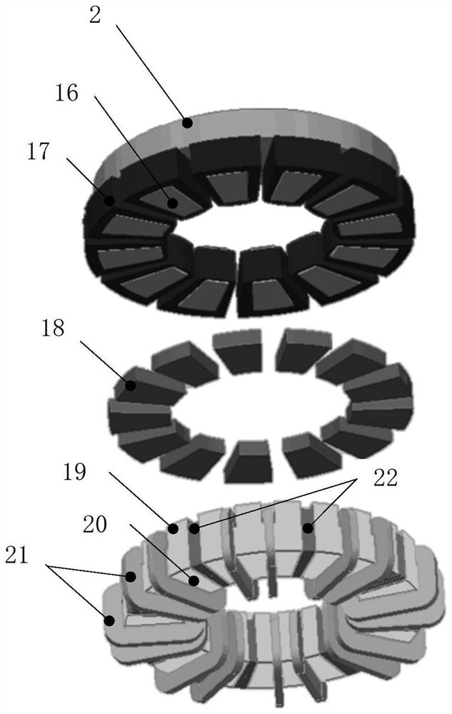 Controllable magnetic field modulation axial magnetic flux generator combined with magnetic suspension