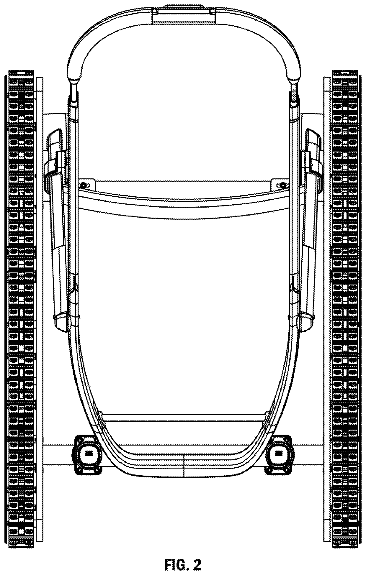 Tracked stroller frame device