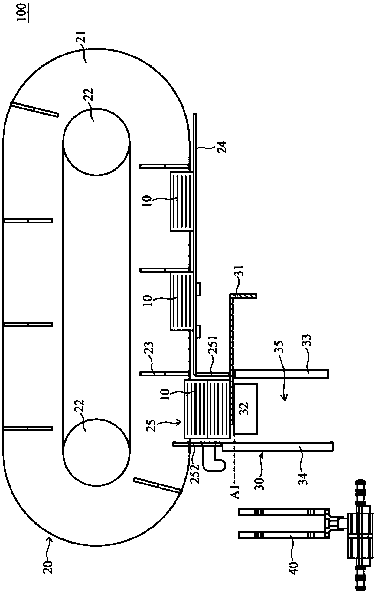 Conveying system for paper packages and layered stacking device