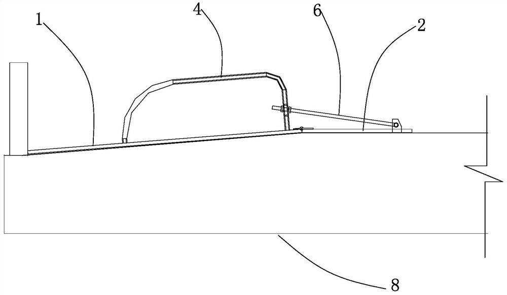 Ballastless track base plate drainage slope closing device