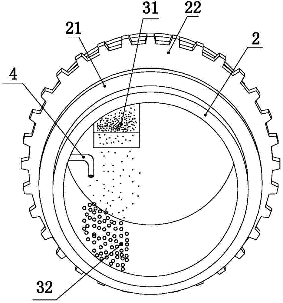 Device for removing blocking on inner wall of drum-type granulating machine