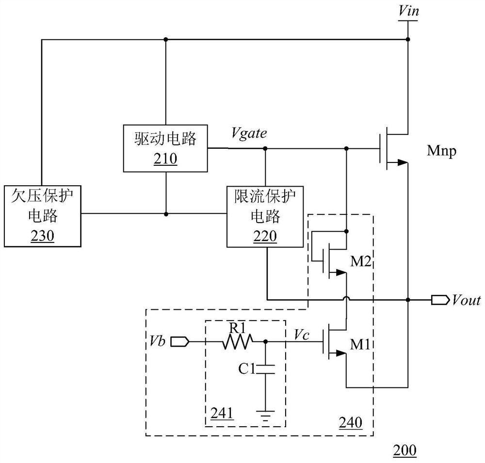 Protection circuit of power switch tube and load switch circuit