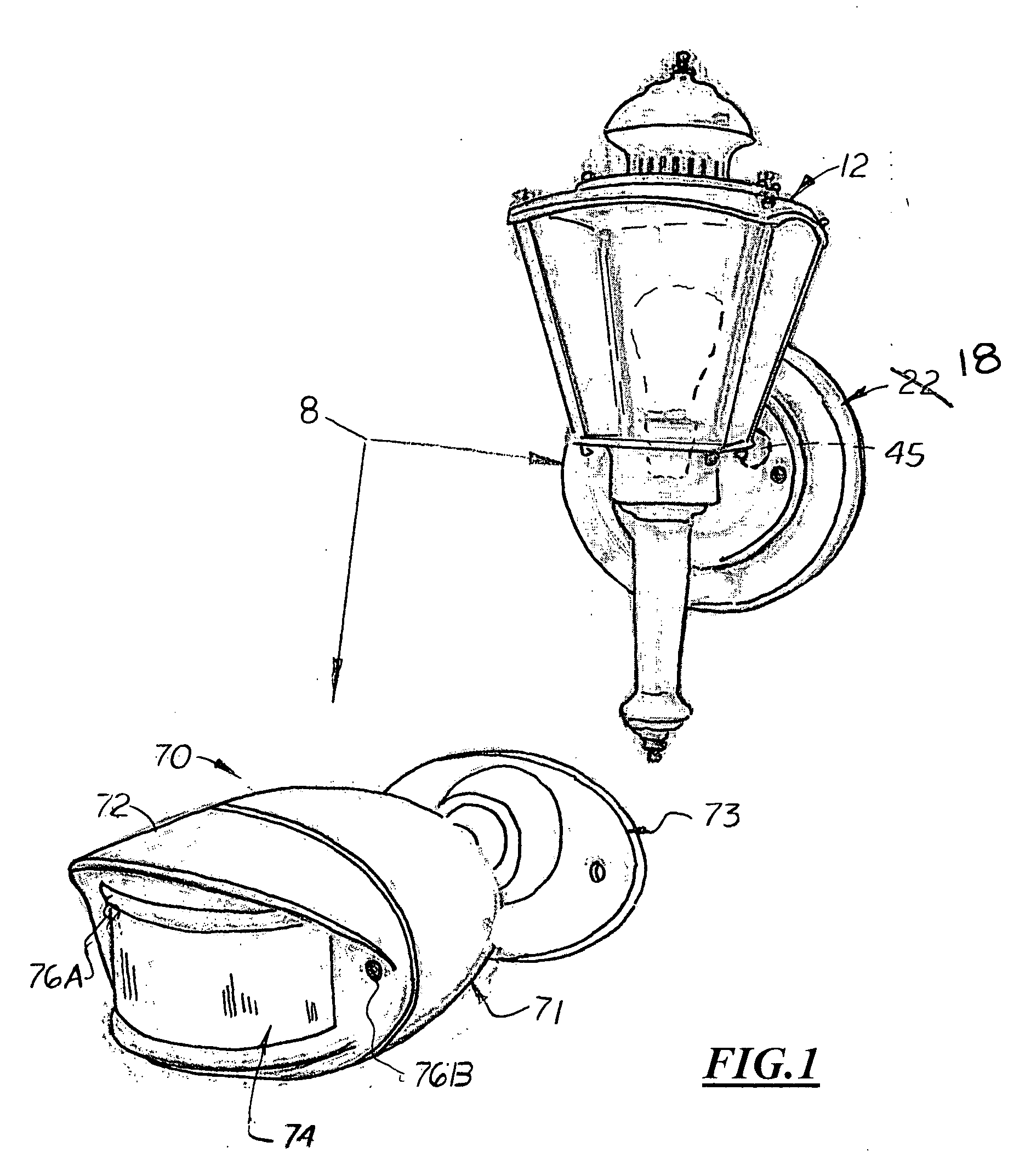 Wireless motion activated light fixture base plate and kit