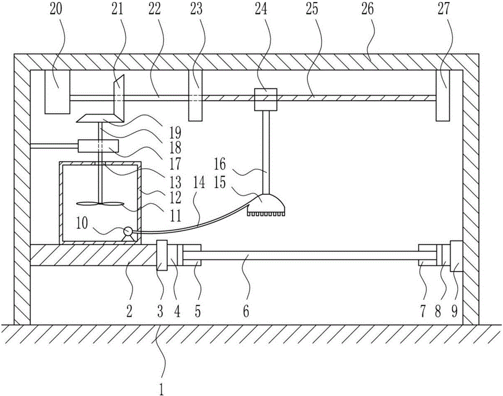 Glaze spraying device for mosaic tile manufacturing