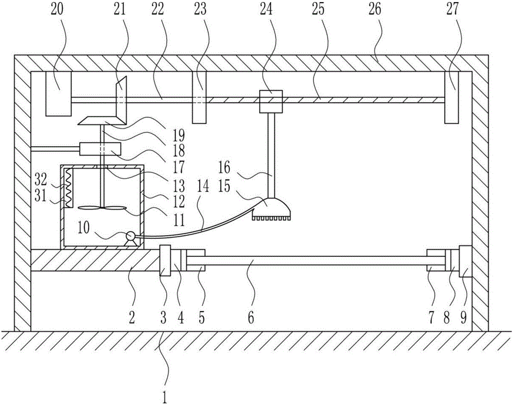 Glaze spraying device for mosaic tile manufacturing