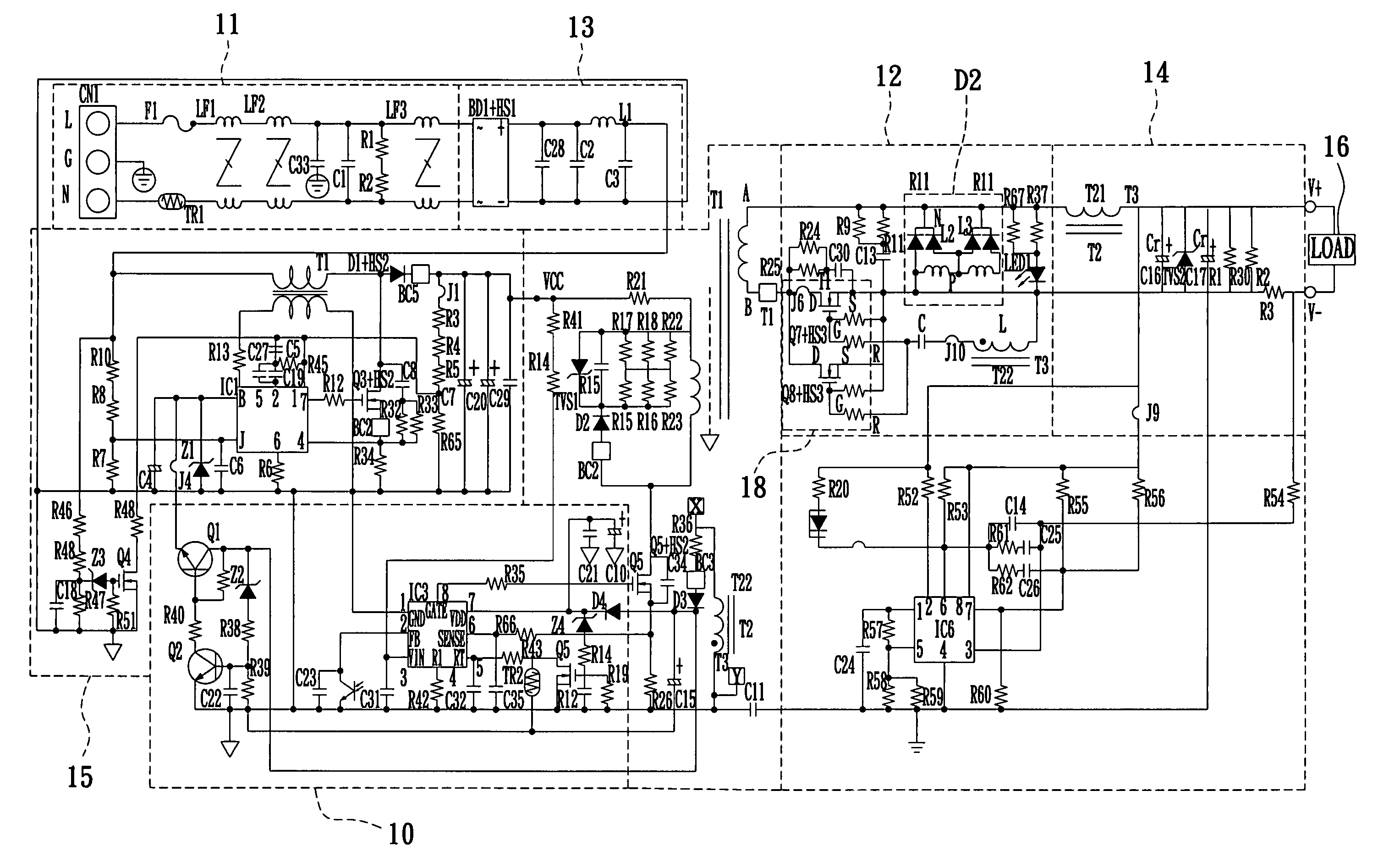 Forward power converter with self-excited synchronous rectifying circuit