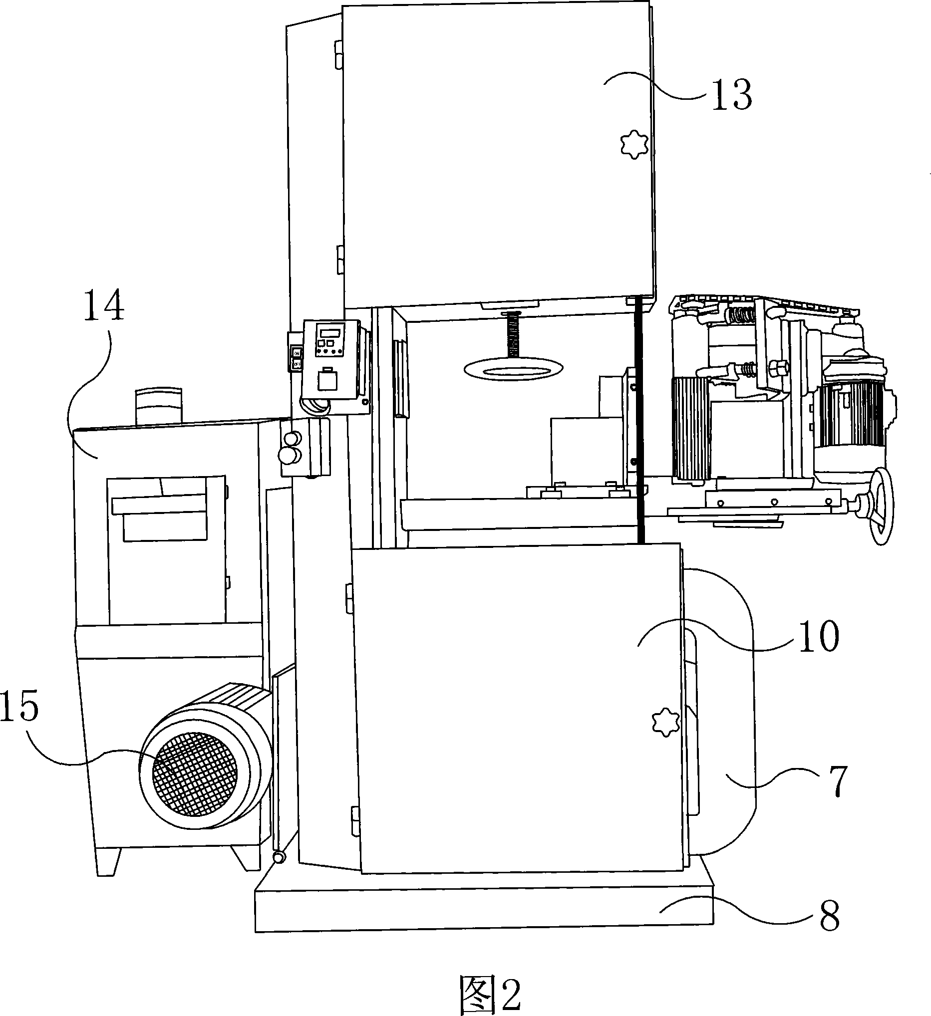 Multi-saw blade band sawing machine and saw wheel rotating method