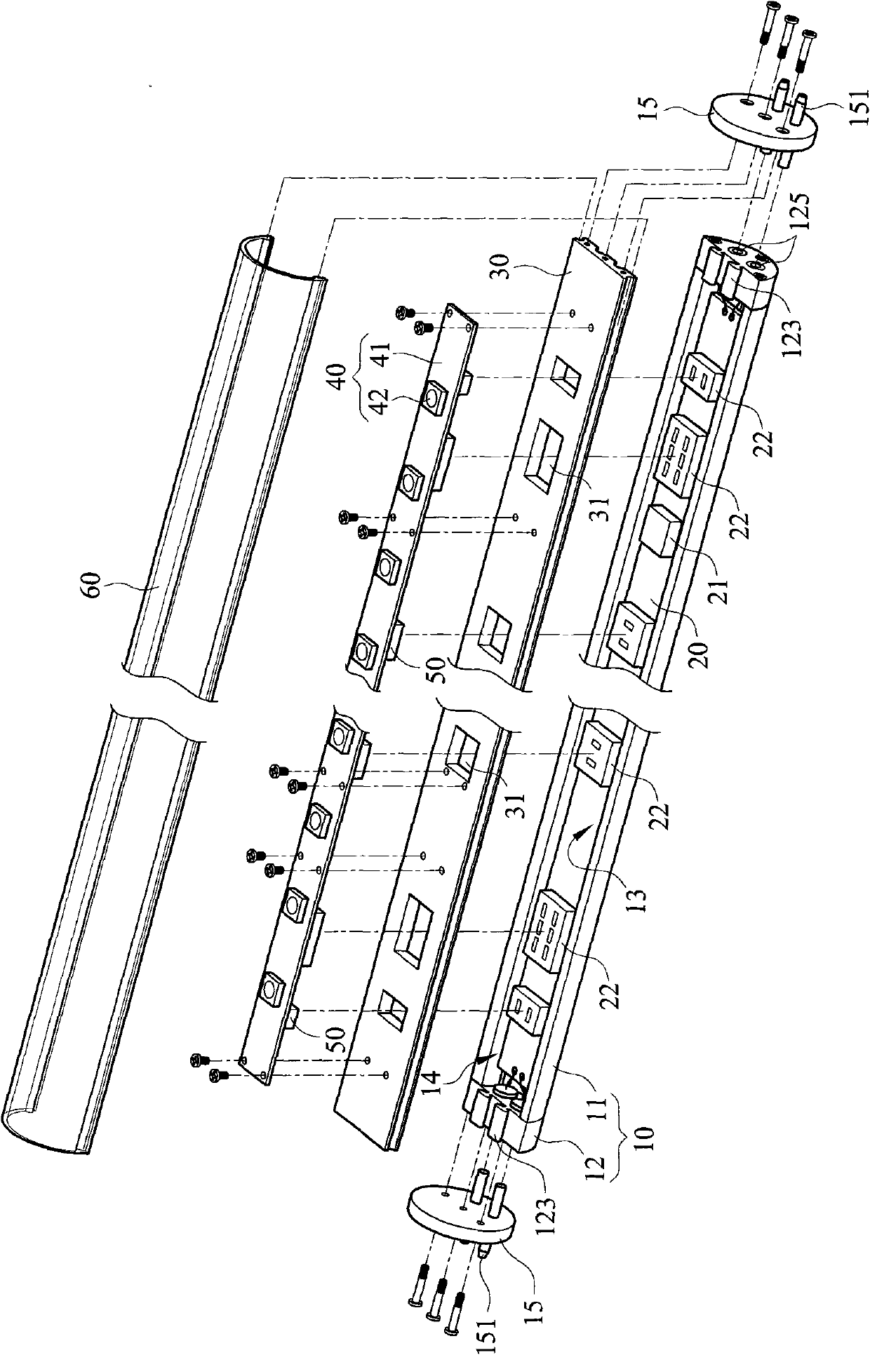 Structure of light emitting diode lamp tube