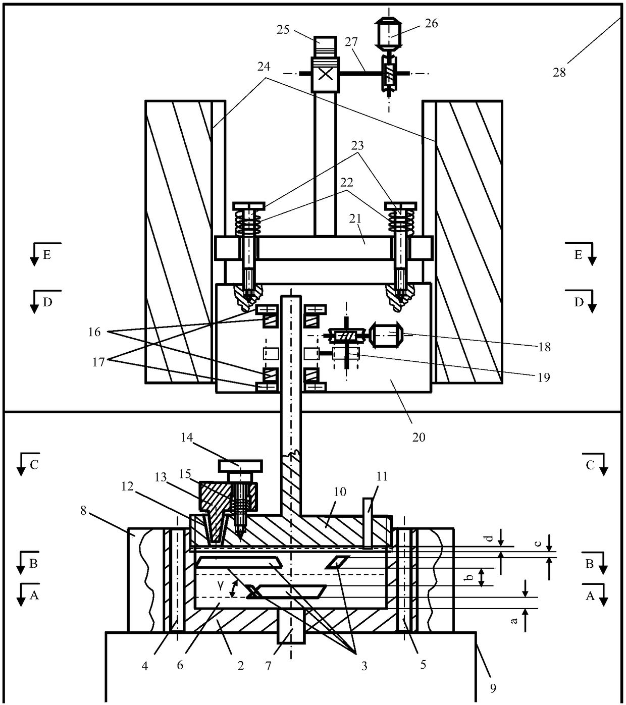 No-air-entrapped copper-boron nitride melt efficient stirring method and device