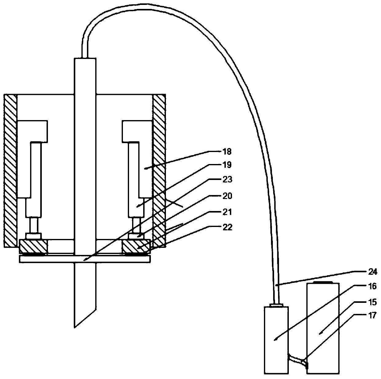 Device for filling lost soil in water and soil erosion under asphalt pavement