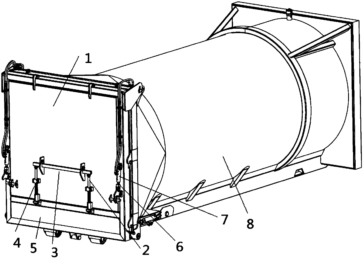 Automatic turnover door opening mechanism of household garbage compression device trash can