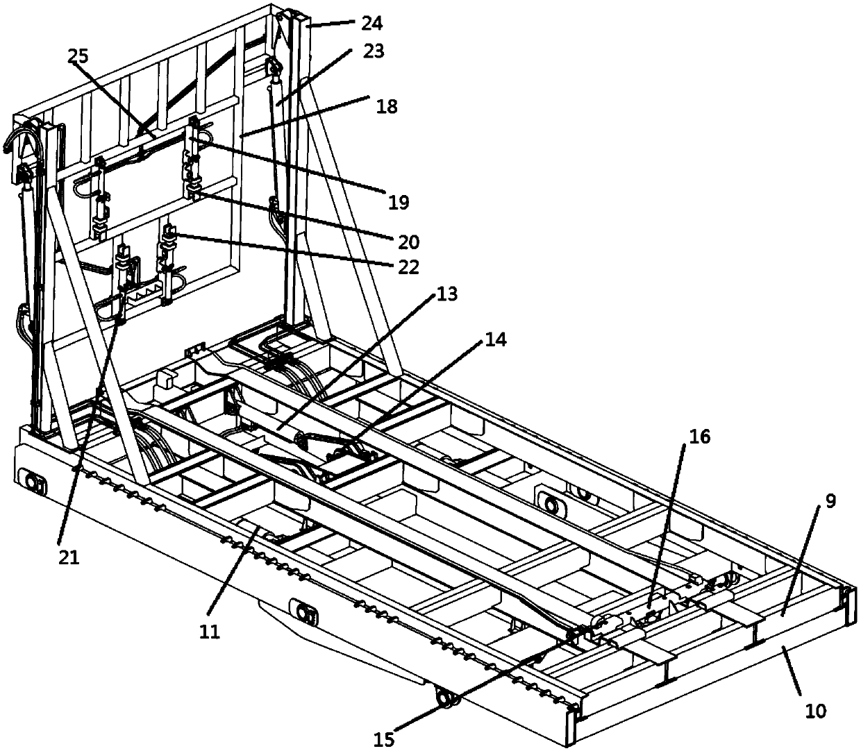 Automatic turnover door opening mechanism of household garbage compression device trash can