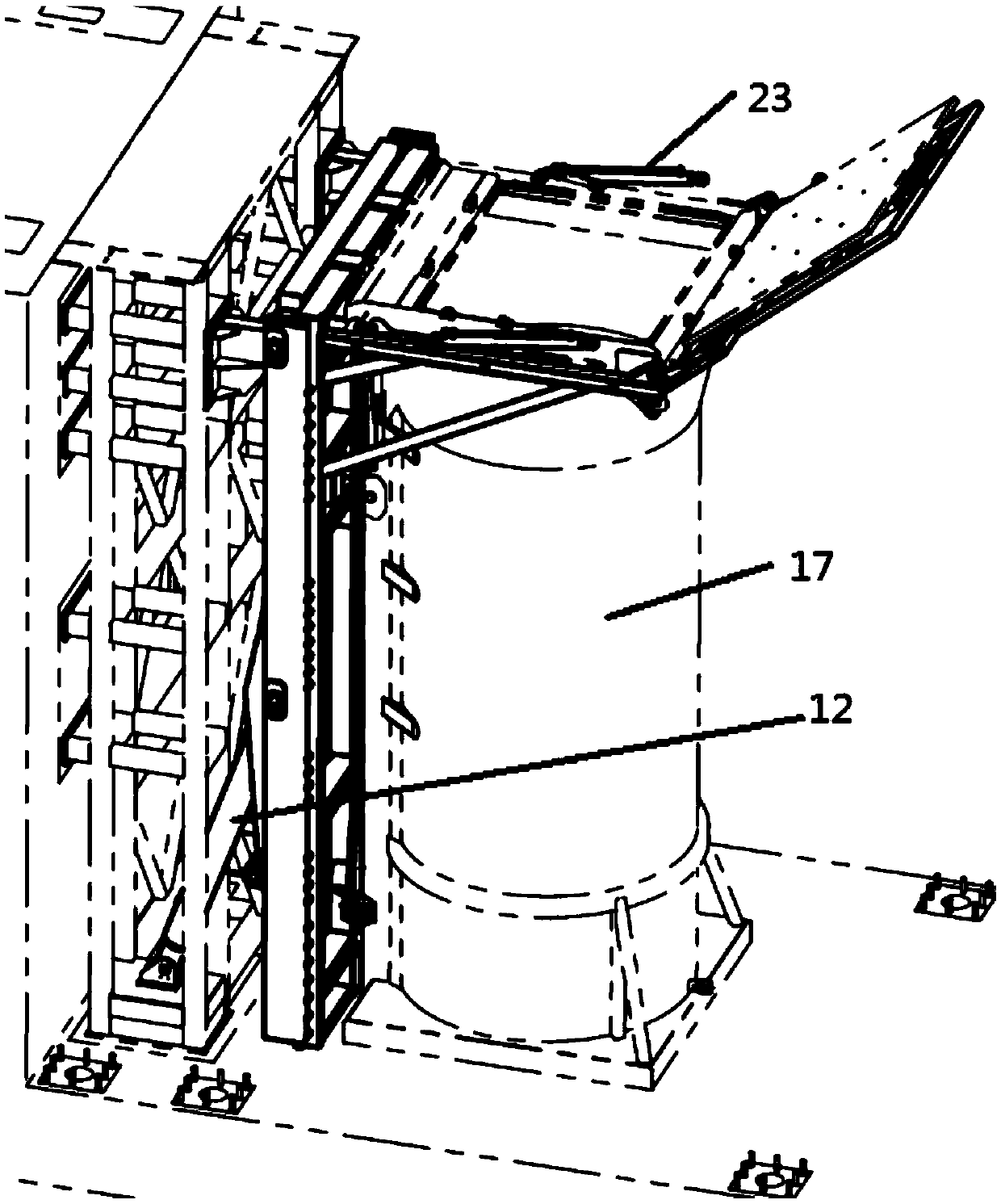 Automatic turnover door opening mechanism of household garbage compression device trash can