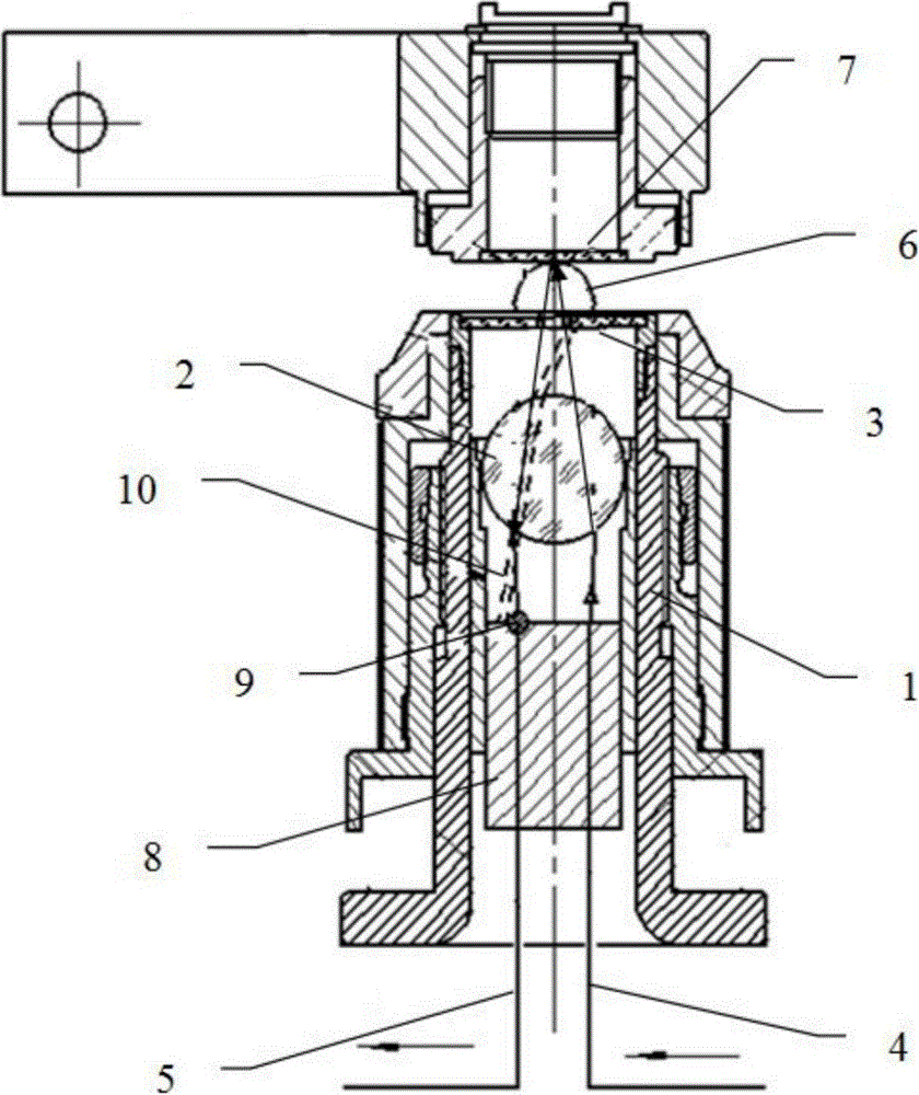 Detecting head for trace liquid analysis and capable of eliminating stray light interference