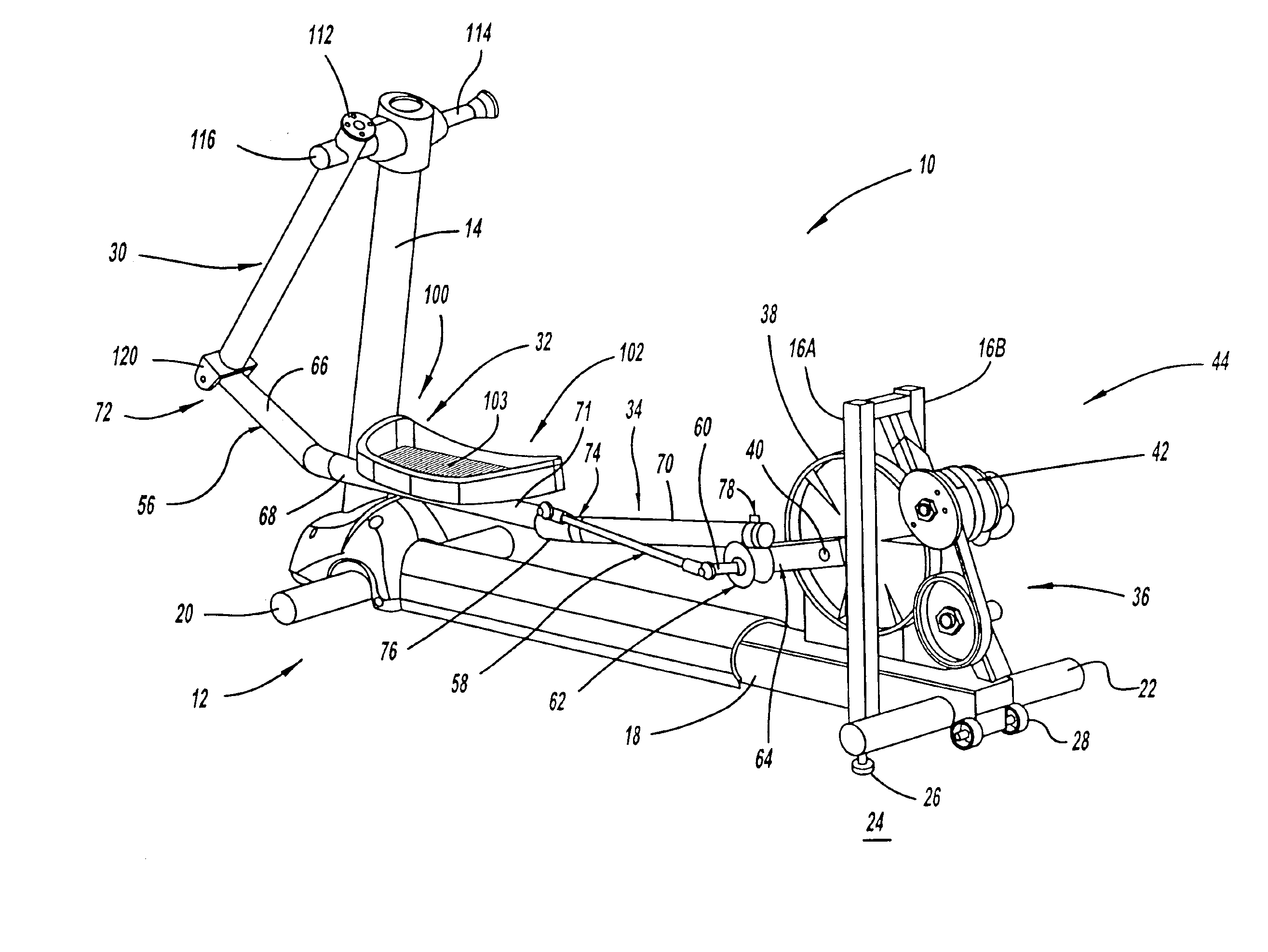 Elliptical step exercise apparatus