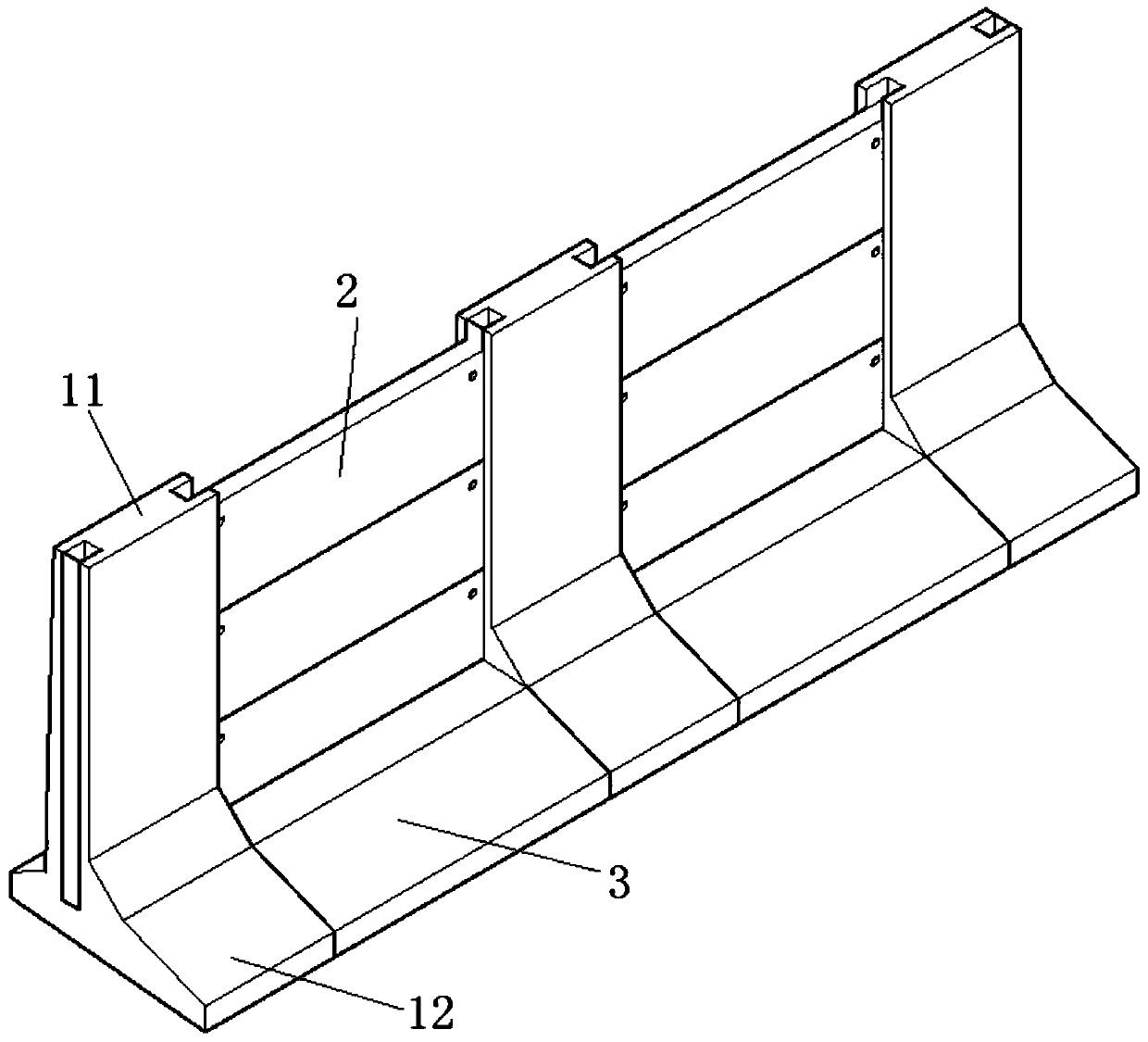 Fabricated cantilever retaining walls and construction method of soil-retaining of fabricated cantilever retaining walls