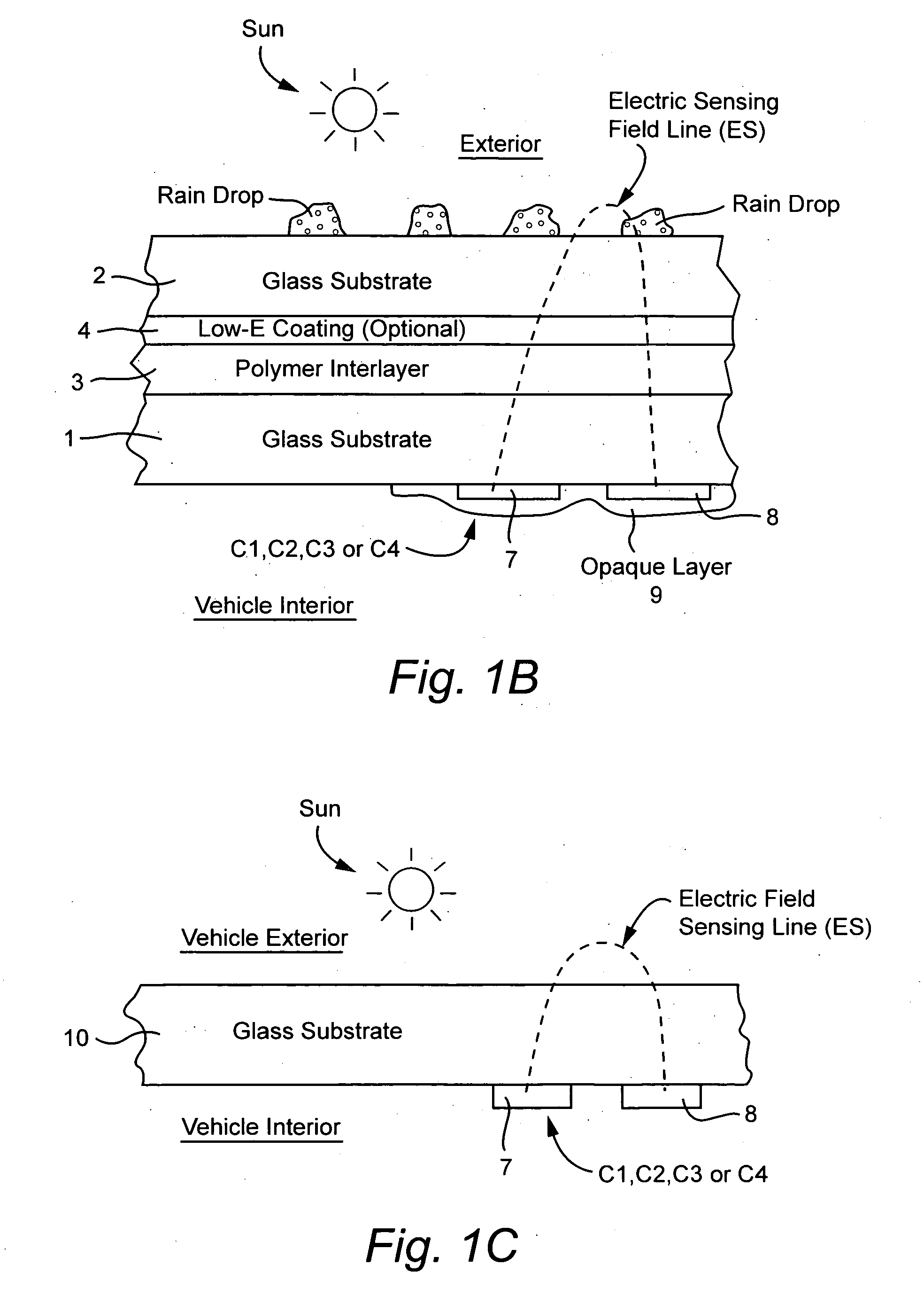 Rain sensor with sigma-delta modulation and/or footprinting comparison(s)