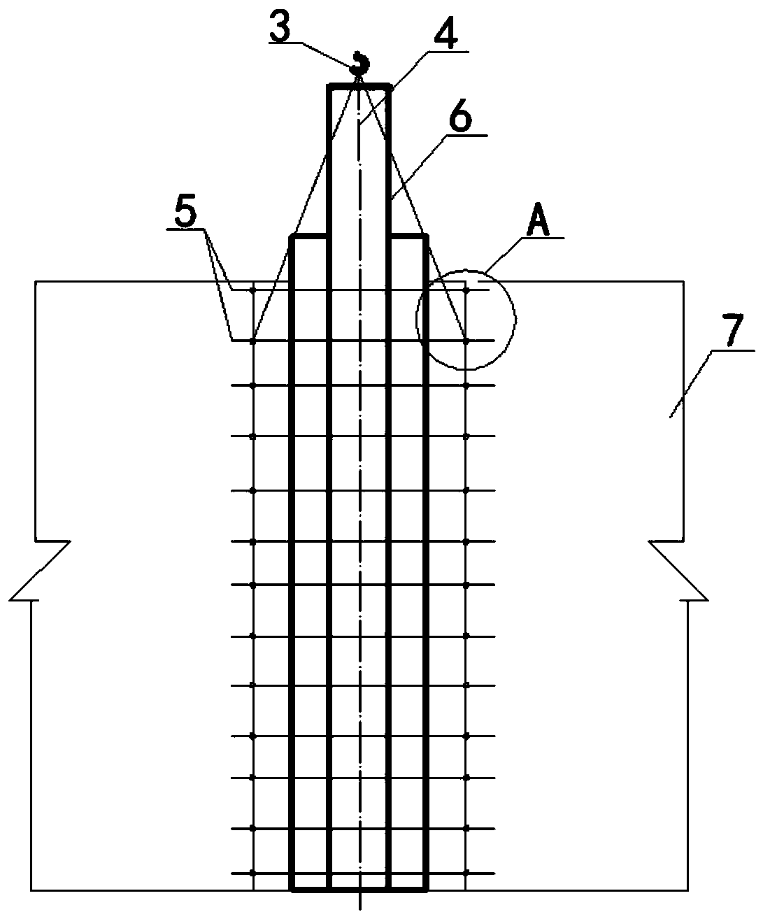 Method for installing large-area lightweight aggregate wall -supporting column