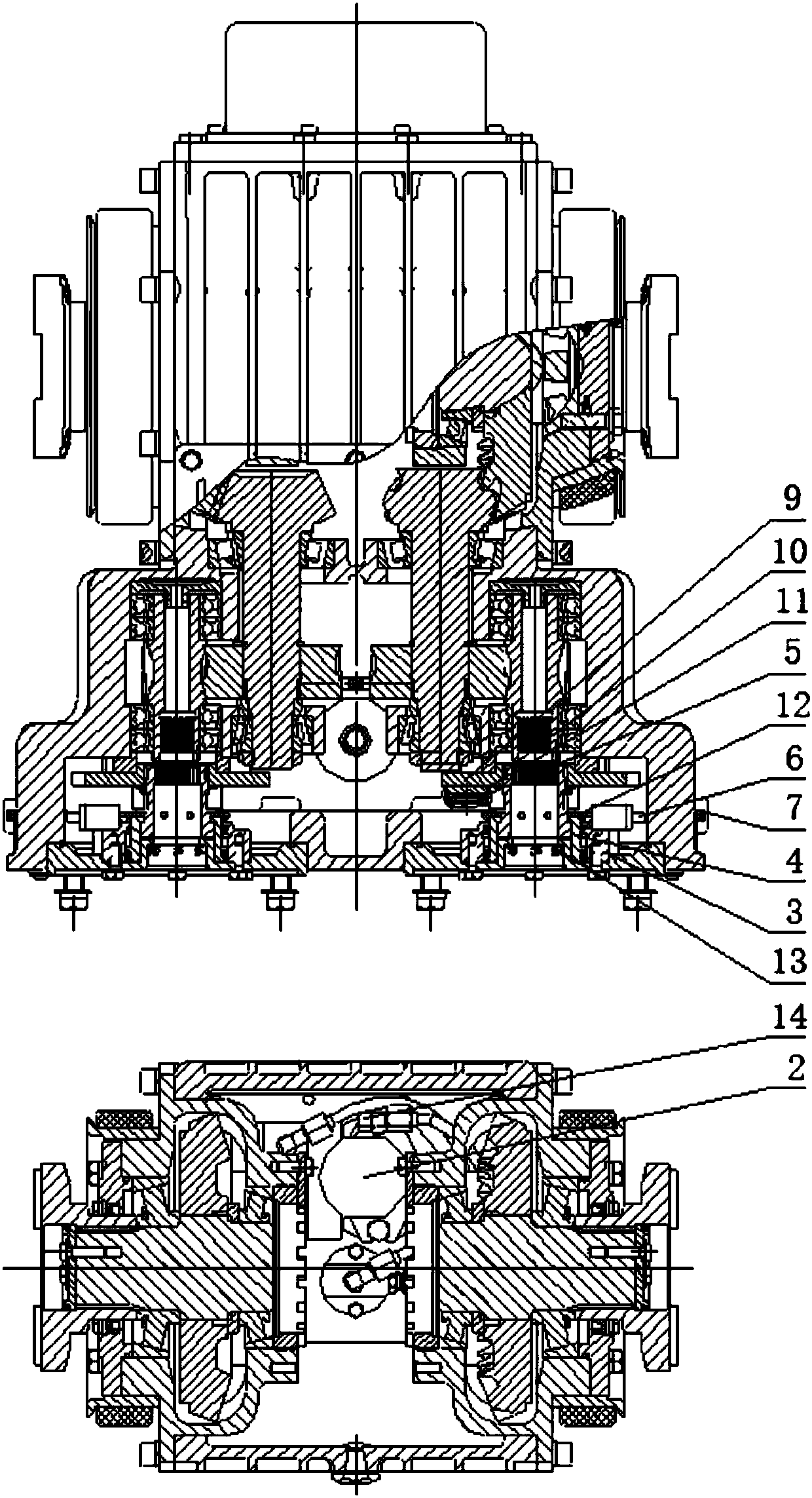 Parking brake for electric drive wheel reducer