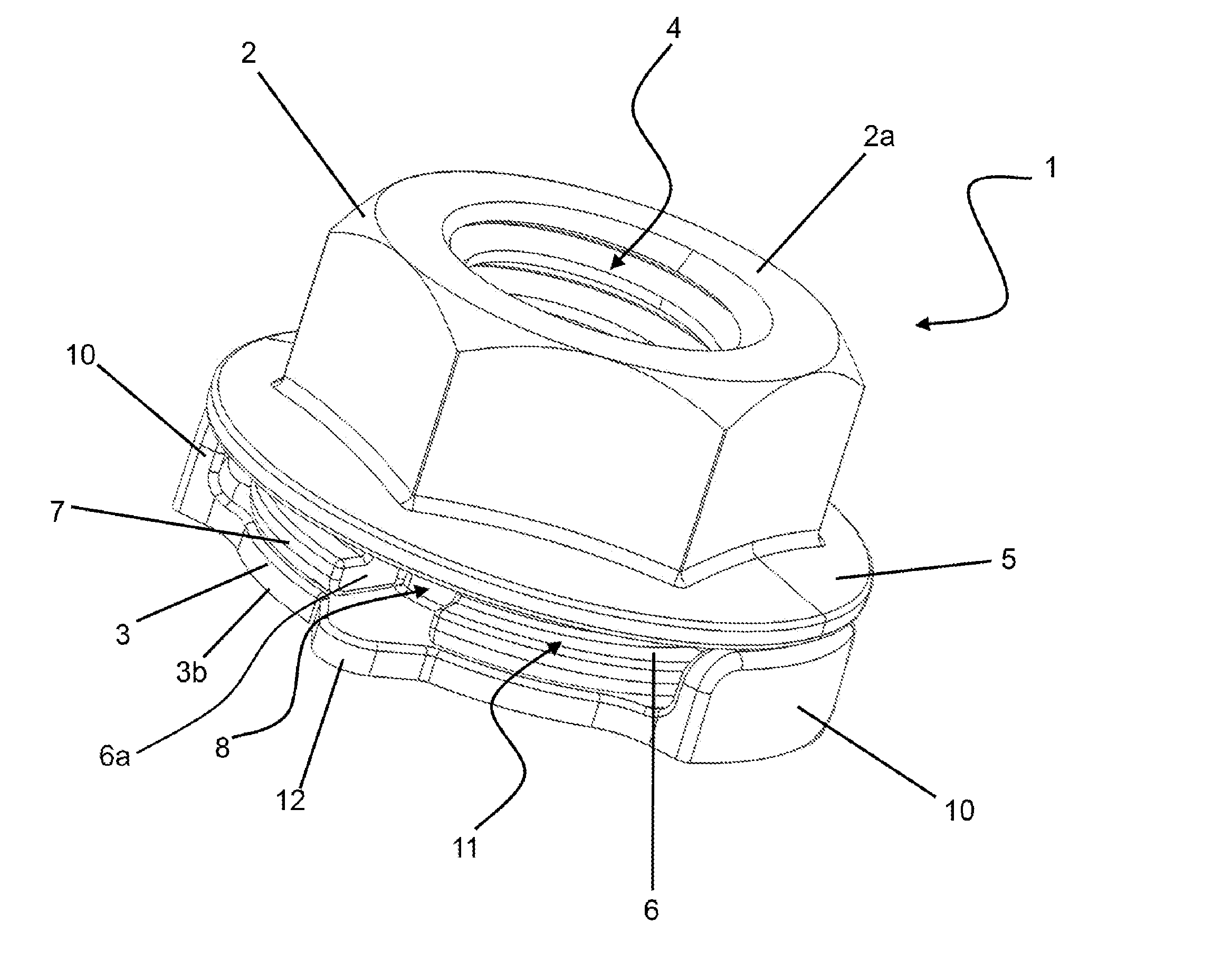 Nut and washer assembly