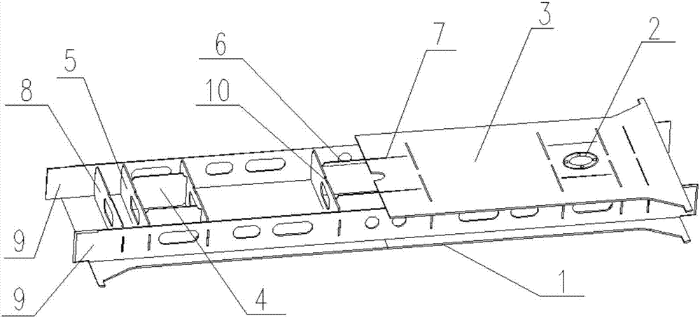 Composite welding method of pillow beam, pillow beam and rail vehicle with pillow beam