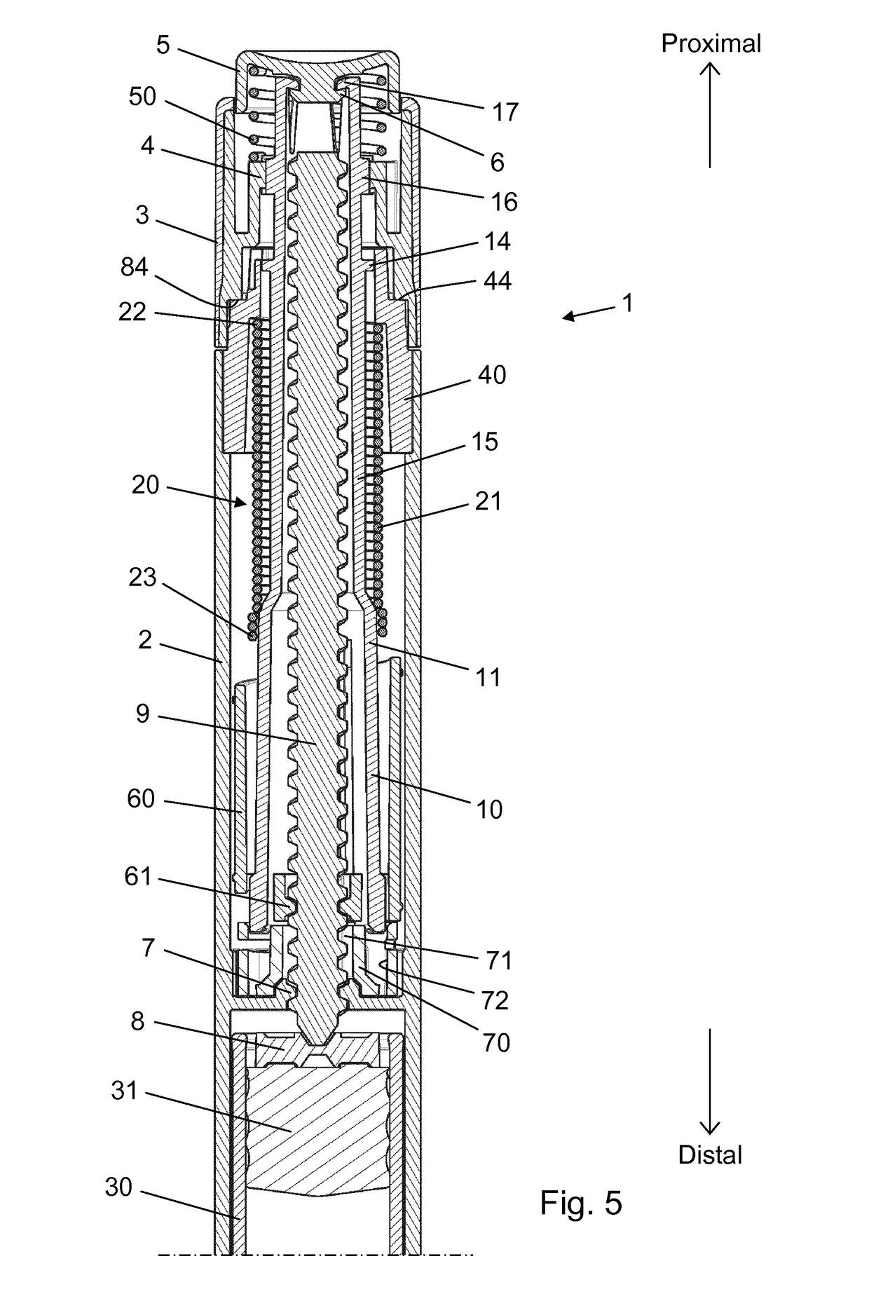 Torsion spring fixation in automatic drug delivery device