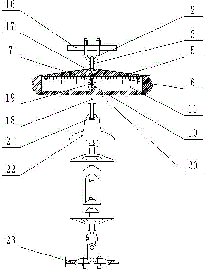 Automatically adjustable stroke yoke plate for electric power lines in mining influence region