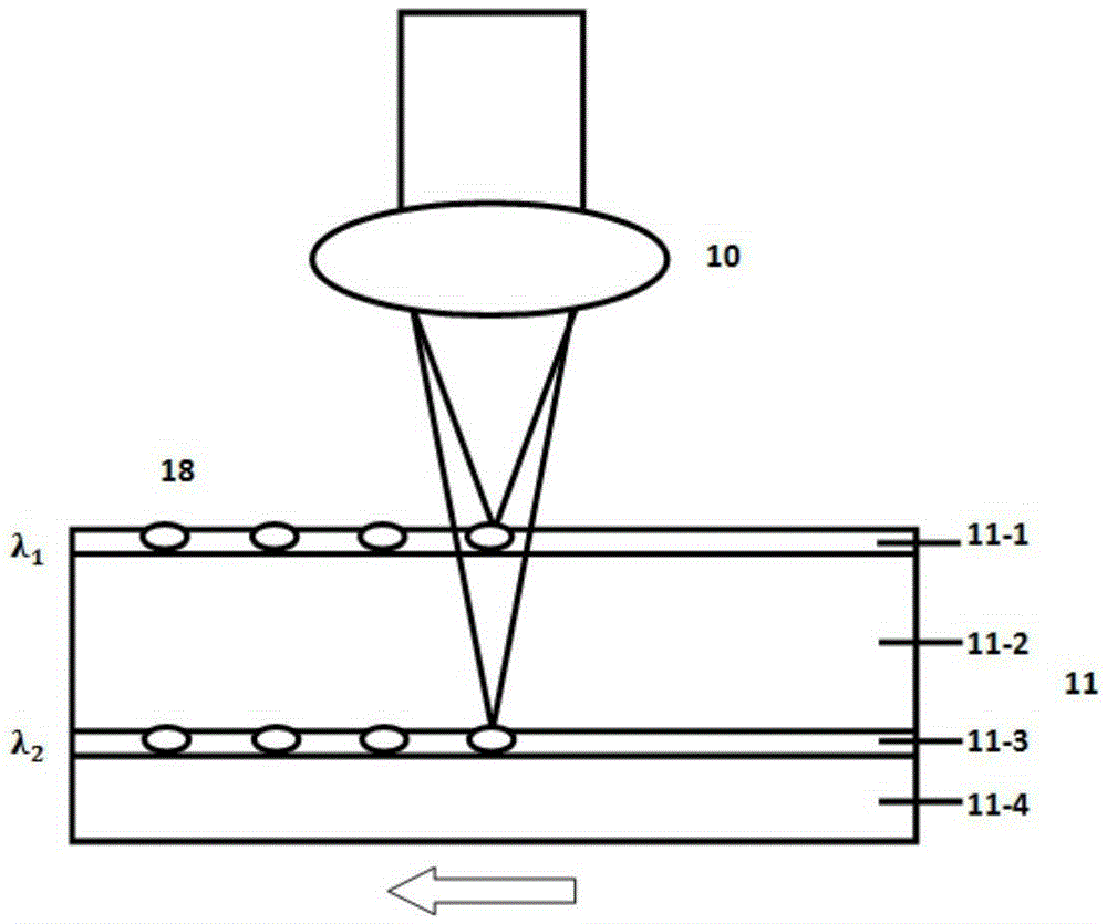 Dual-beam parallel inscribing apparatus based on axial chromatic aberration of focusing lens