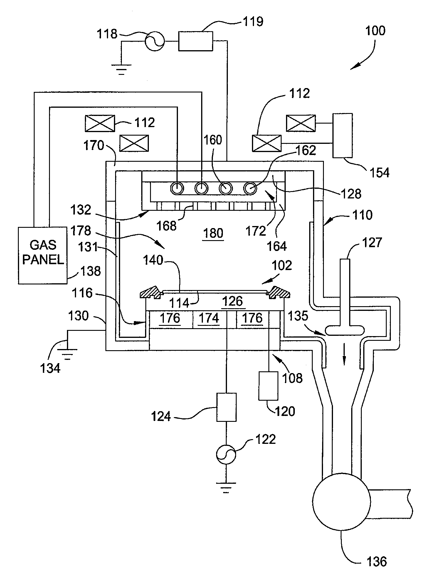 Low sloped edge ring for plasma processing chamber