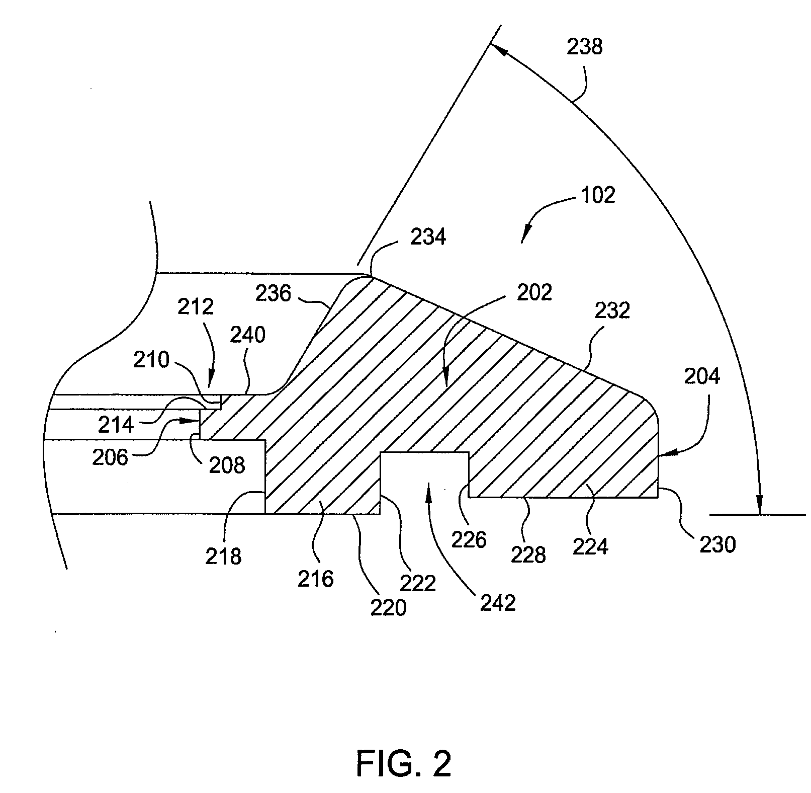 Low sloped edge ring for plasma processing chamber