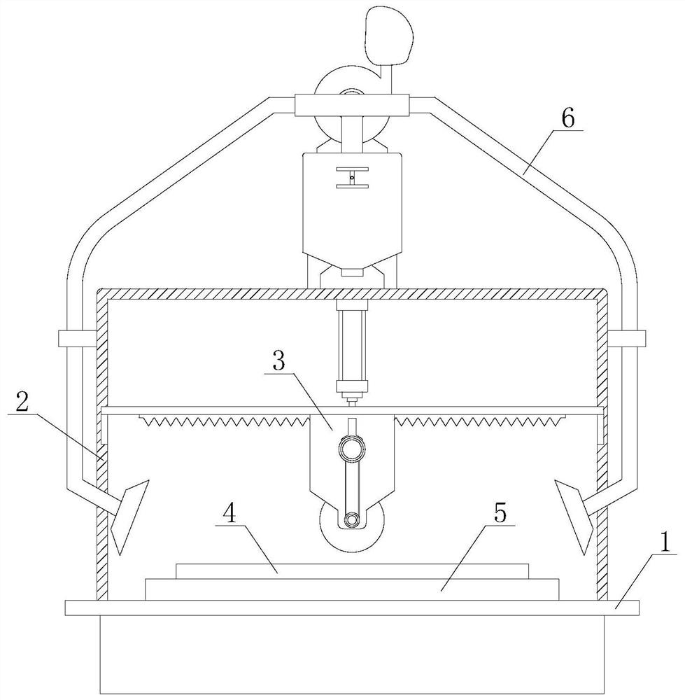 Glass fog residue dust falling device for plain glass cutting and implementation method of glass fog residue dust falling device