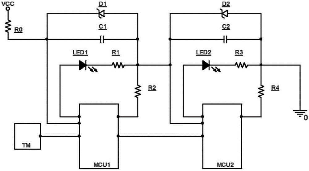 LED drive circuit based on single chip microcomputer and replacement circuit method