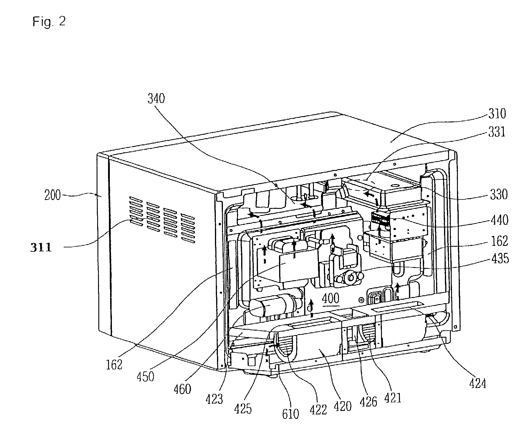 Door for a cooking apparatus