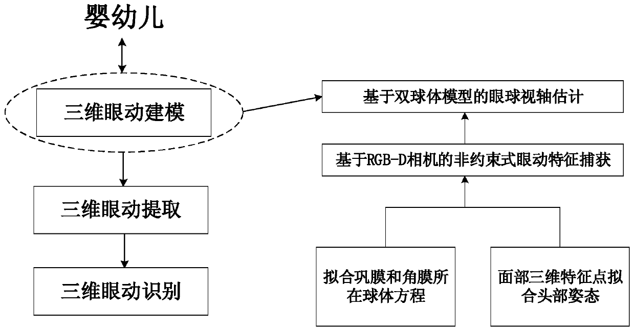 Infant growth obstacle intelligent evaluation method based on three-dimensional eye movement characteristic