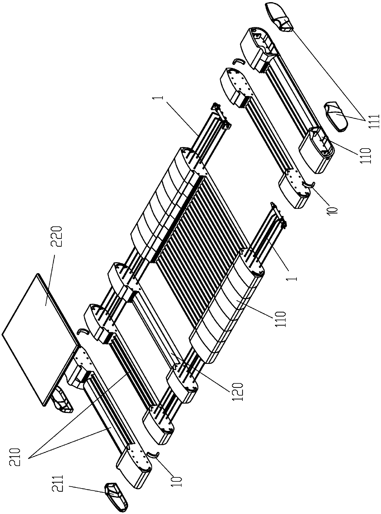 Butting splicing type shoe sole cleaning machine fixed by aid of stays