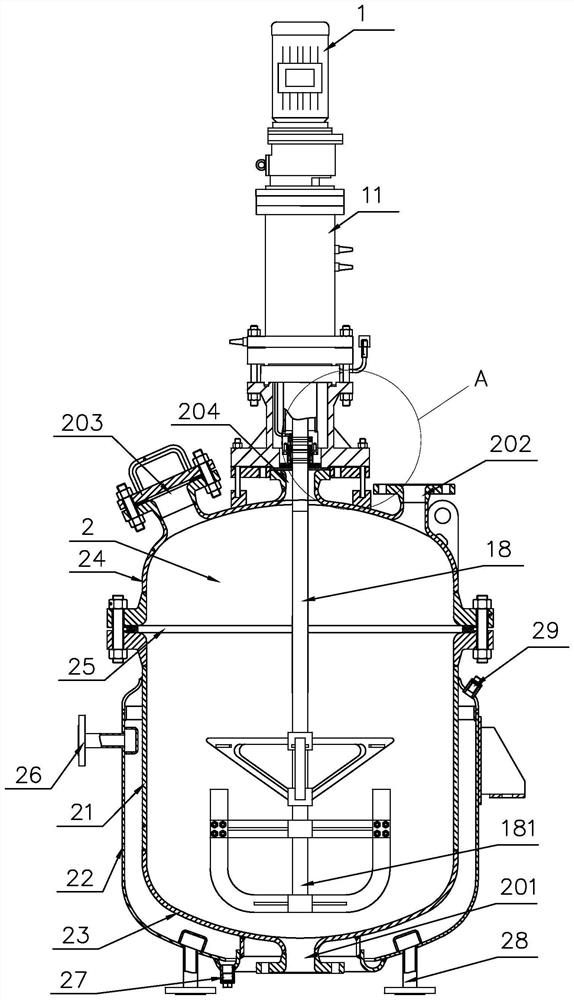 Glass-lined container with magnetic stirring function