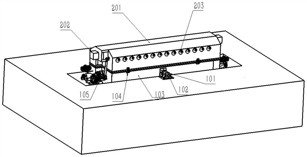 Full-automatic rotational molding equipment for camouflage canoeing