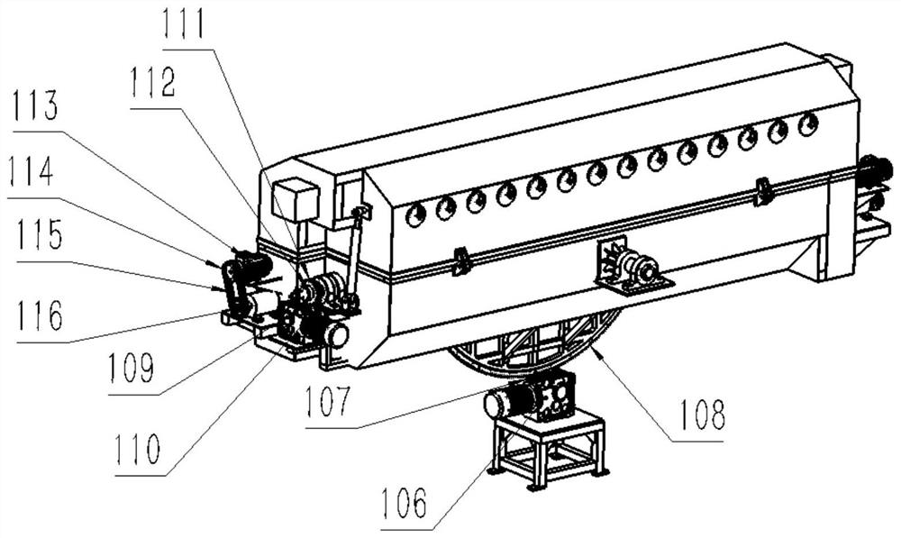 Full-automatic rotational molding equipment for camouflage canoeing