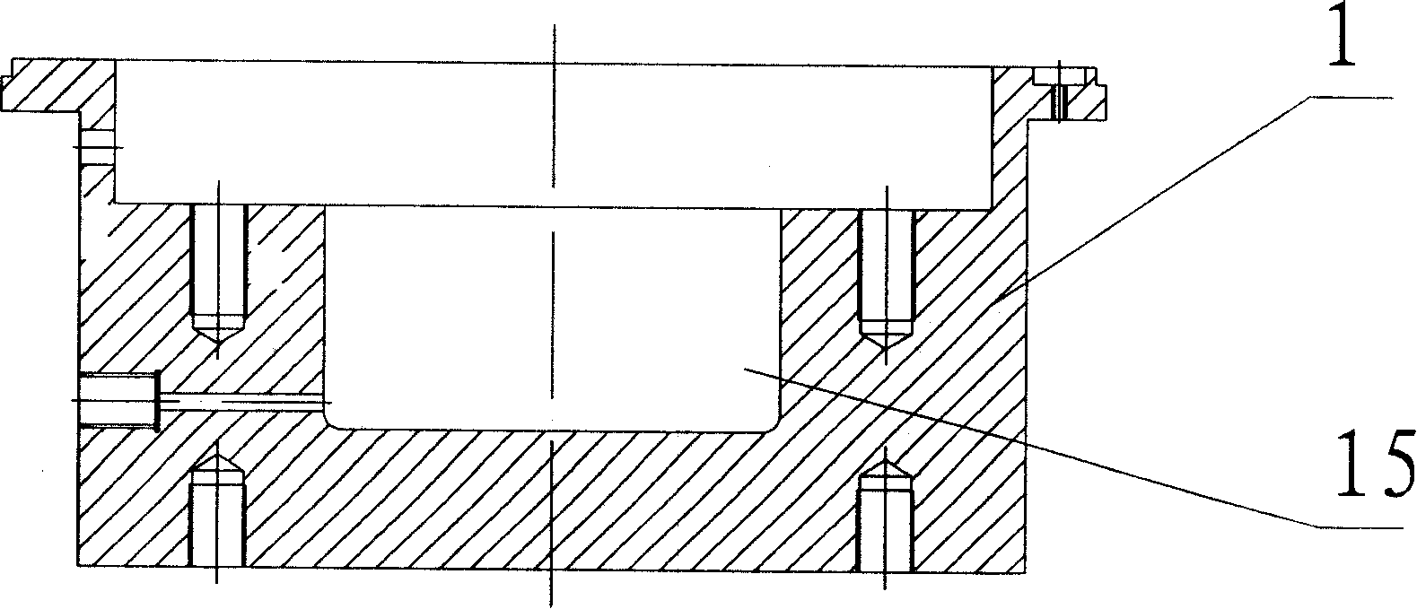 Special die having movable force plug for the hydraulic forming of outer housing