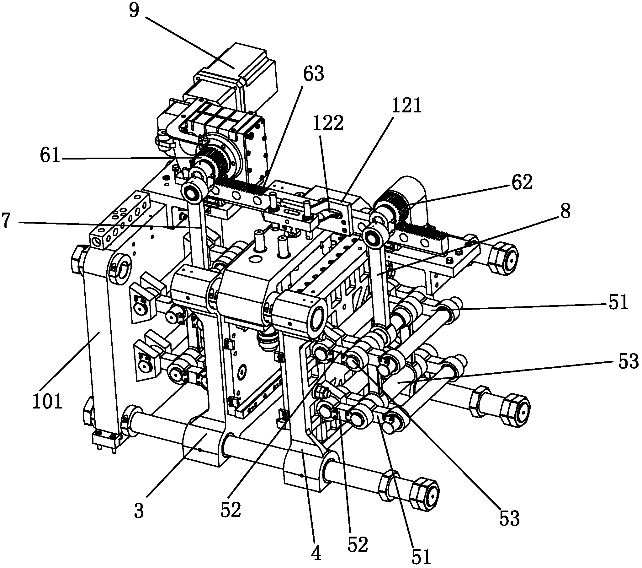 Mold opening and closing mechanism of blow molding machine