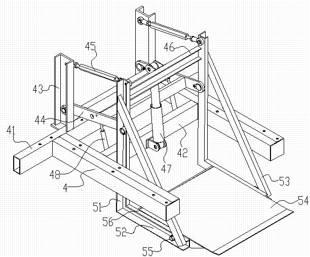 Garbage bin lifting system for sweeper