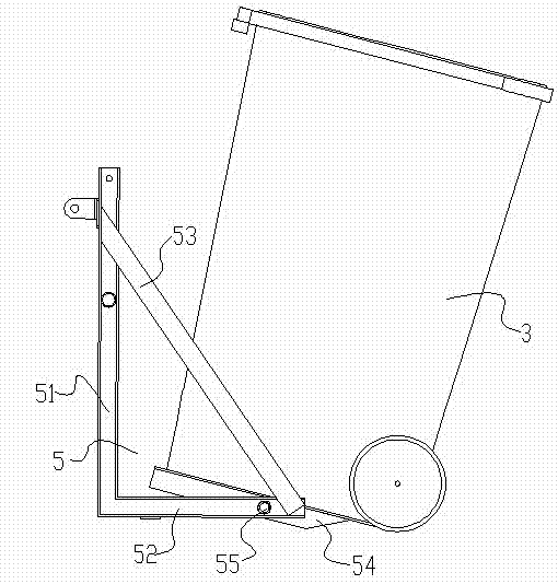 Garbage bin lifting system for sweeper