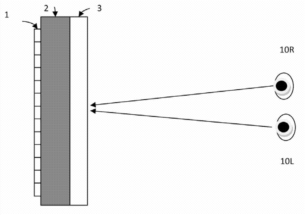 Rear naked-eye three-dimensional (3D) display and display method