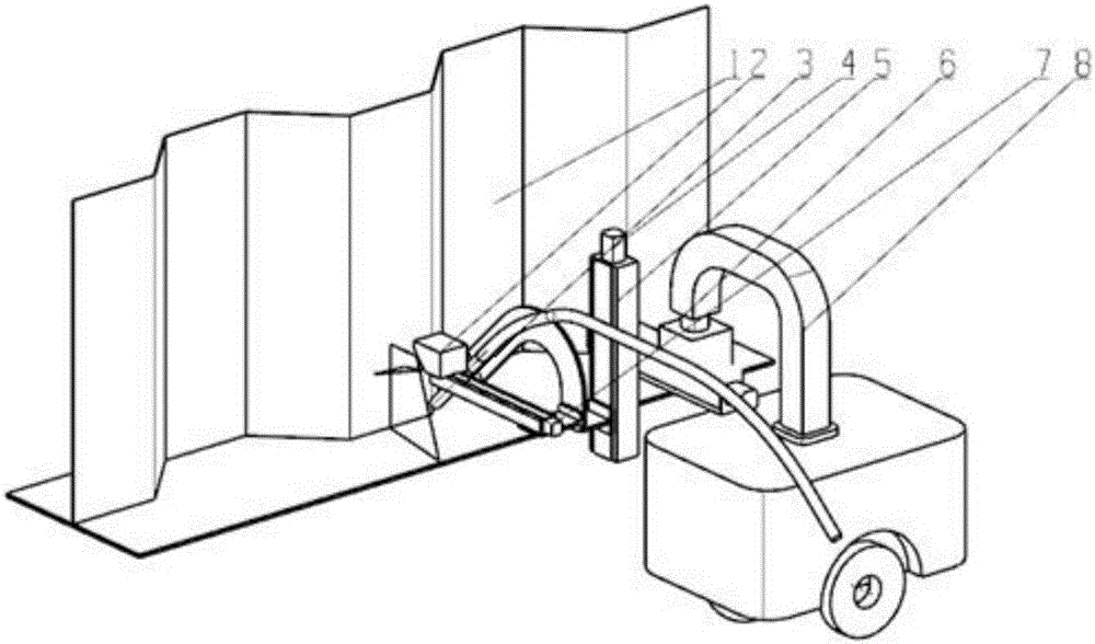 Monocular self-adaption cross laser visual corrugated plate welding line tracking sensor