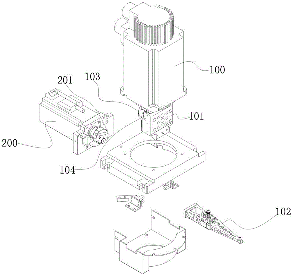 Rotation material taking structure of die bonder