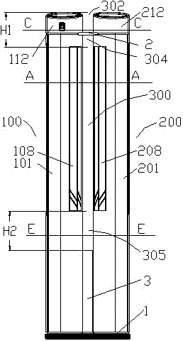 Dual-cross-flow jet flow air conditioner with adjustable air input amount and air conditioner indoor unit