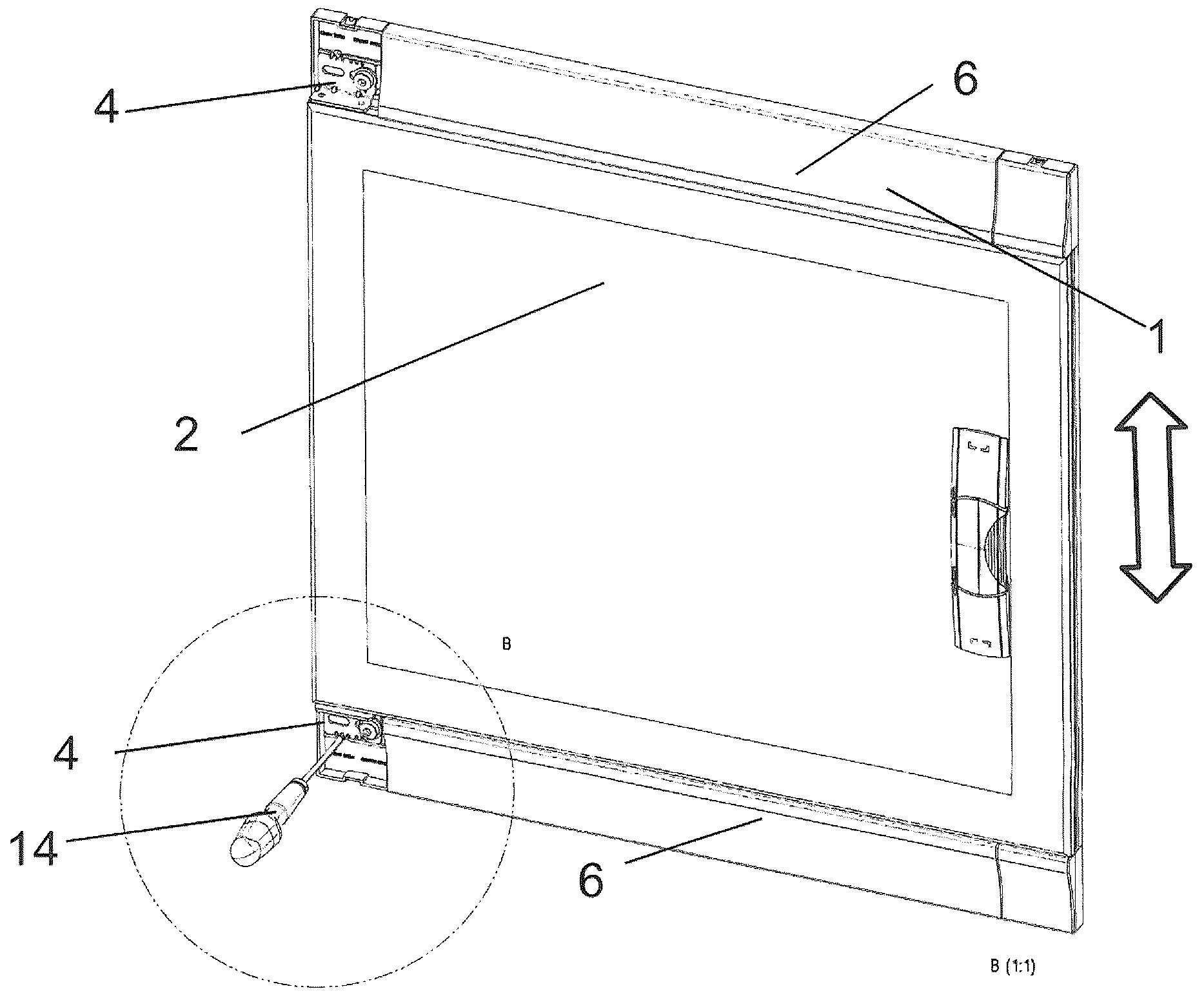 Assembly for a meter cabinet, distribution cabinet, switching cabinet or an empty housing