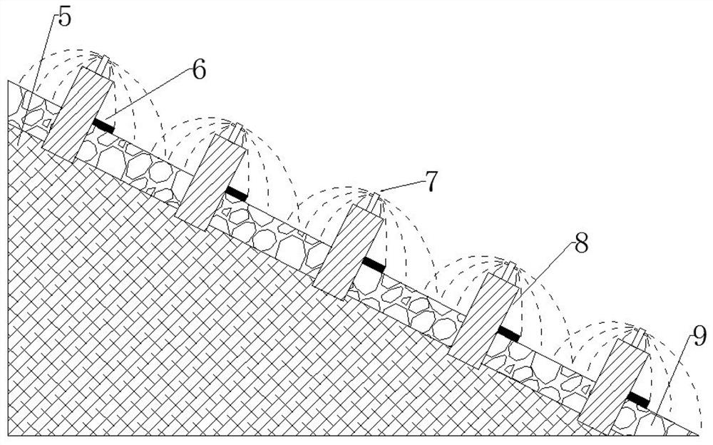 Sprinkling irrigation system capable of increasing irrigation coverage rate of gridiron beam slopes, and use method of sprinkling irrigation system