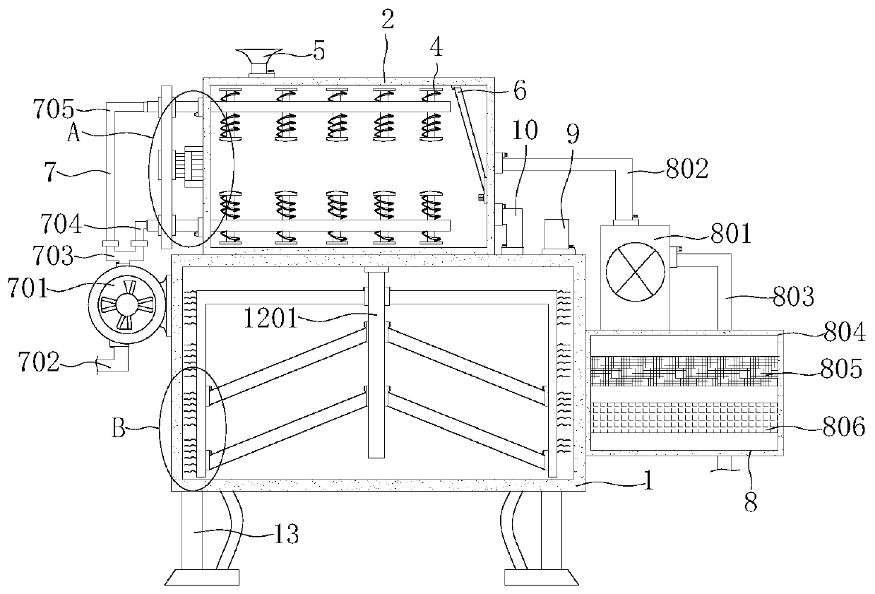 Dust-proof treatment device for crop solid waste